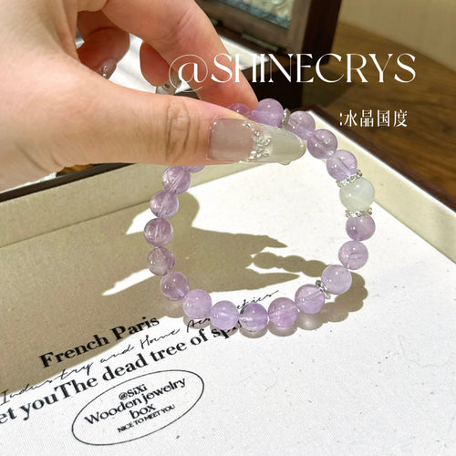 Amethyst and White Moonlight Bracelet