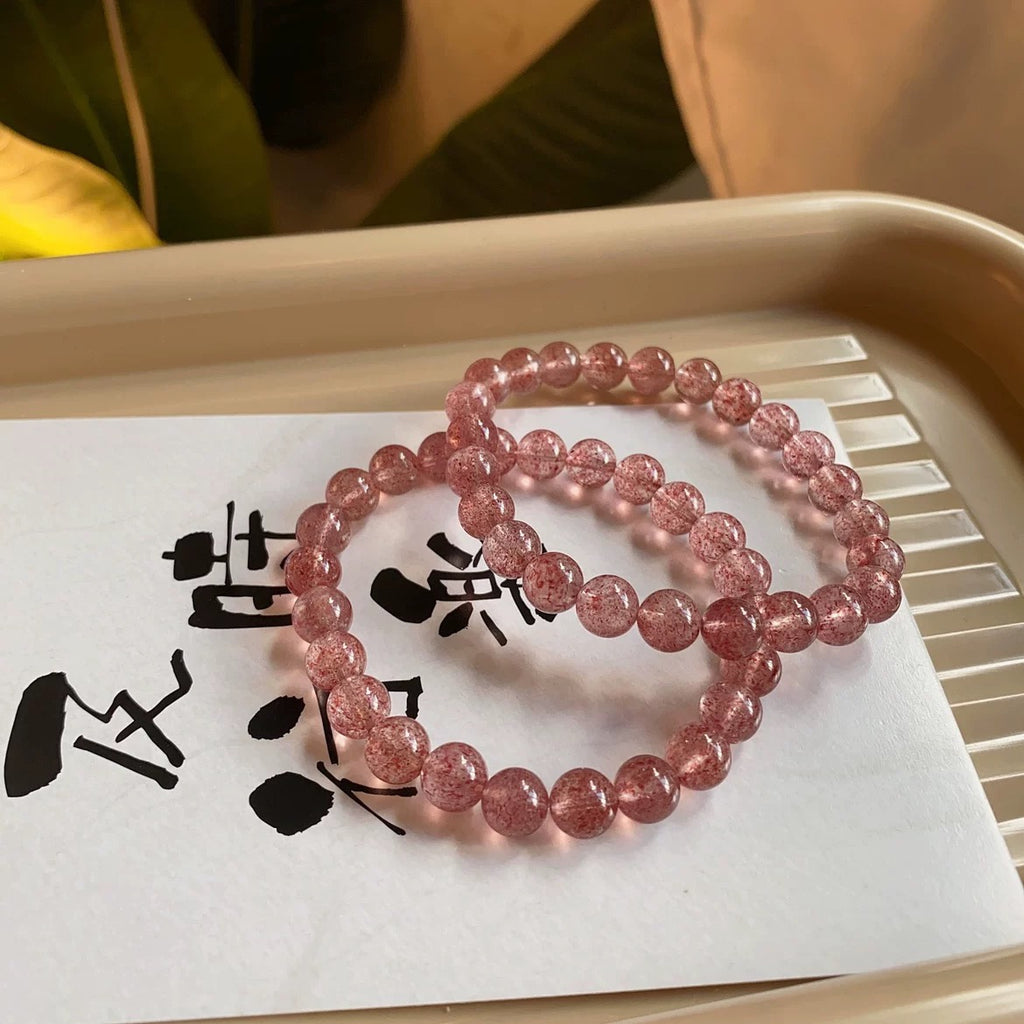 Gradient Strawberry Crystal Bracelet