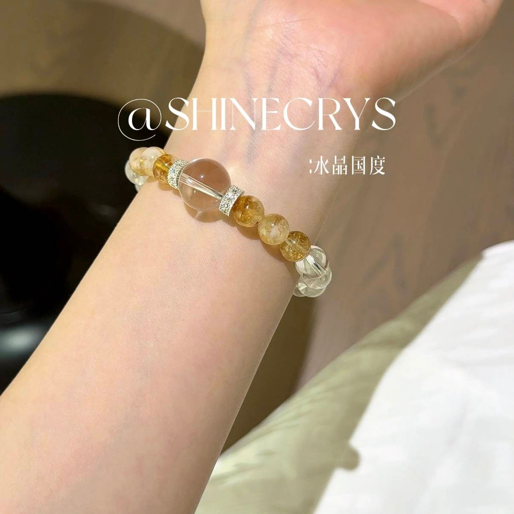 White Crystal and Yellow Tower Crystal Bracelet
