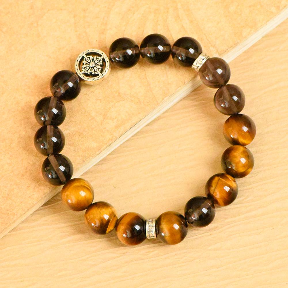 Tea Crystal Yellow Tiger’s Eye Bracelet (For Men)