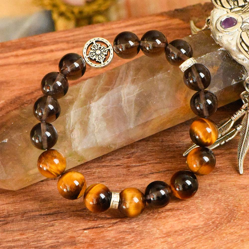 Tea Crystal Yellow Tiger’s Eye Bracelet (For Men)