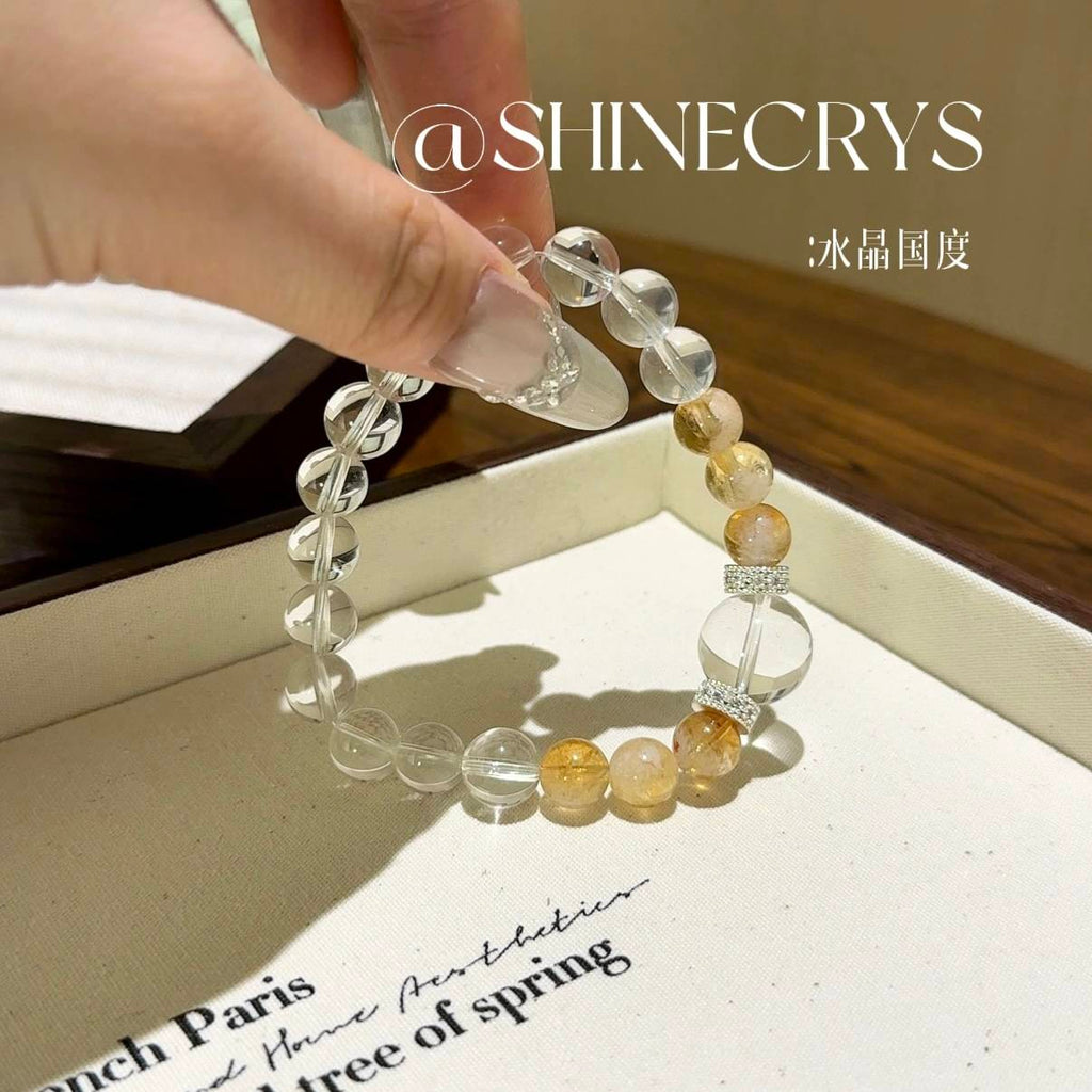 White Crystal and Yellow Tower Crystal Bracelet